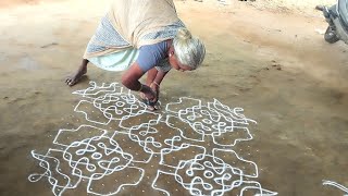 அம்மா கோலம் no.31, @Thanvikasamayal23 #sikkukolam #kolam #kolamdesigns #kolamwithdots
