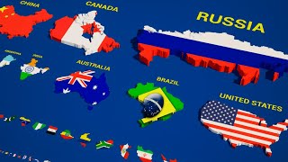 All Country Size Comparison 2025 | | 3D Visual Ranking of Size in Square Kilometers
