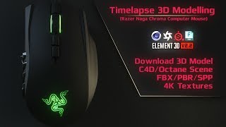 Timelapse 3D Modeling Razer Naga Chroma Mouse