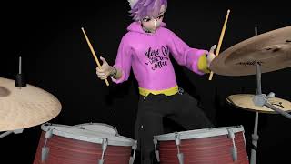 VRChat Drumming - Angel Shaggy Remix - 3D Drum Cover