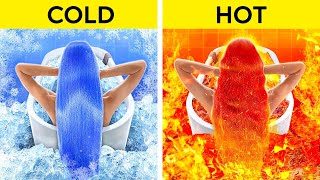 EXTREME HOT VS COLD CHALLENGE || Fire Girl vs Water Girl Were Adopted!