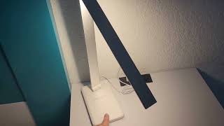 💡 White Crown LED Desk Lamp | Dimmable Reading Light with USB Charging