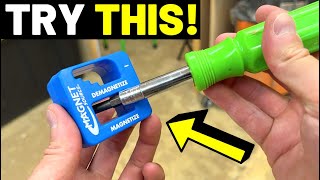 STOP DROPPING SCREWS!! DIYers Try This! (Magnetizer/Demagnetizers...HOW TO HOLD SCREWS CORRECTLY)