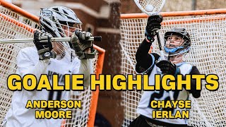 Georgetown v Johns Hopkins GOALIE HIGHLIGHTS | Anderson Moore and Chayse Ierlan (4K)