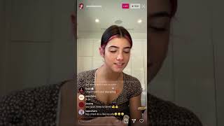 Charli D'Amelio doing her makeup on Instagram live 11/8/20