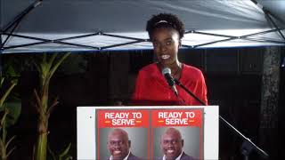 Roshanna Trimm at Ashby Land, Lodge Road Constituency Meeting