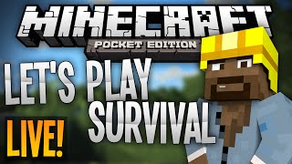 Survival Let's Play - LIVE! - "Fishing Hut!" - Minecraft Pocket Edition