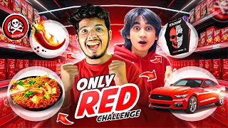 We Bought All Red Items From This Store 😍|| ONLY RED CHALLENGE 🛑- Jash dhoka vlogs