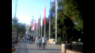 Flags near Koltsov Park, Voronezh, Russia