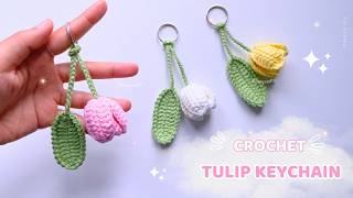 Crochet easy flower keychain for beginner 🌷 Tulip Design 🌷 Perfect to Sell #movadiy