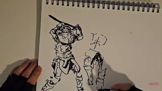 [ASMR][Morning Ink Sketching]Study/draw w/ me #002 Knights! [No AI]