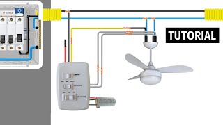 How to install a ceiling fan with a light bulb.