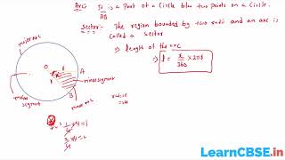 Arcs, Sectors and Segments of a Circle | Circles - CBSE Class 10 Maths