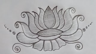SR shadding designs| lotus rangoli designs| lotus rangoli designs with pencil