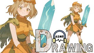 Ancient Relic Warrior Girl: 3-Color Pen ASMR Sketch → Full Digital Paint-Over