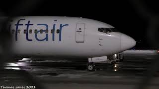 iAero Airways Boeing 737-4Q8 [N804TJ] University Park Airport Landing and Shutdown