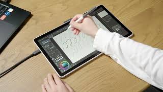 Drawing on the Wacom One 14 drawing display