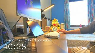 📖 2 Hour Study with rain 🌧️ / 50-10 Pomodoro / 250507