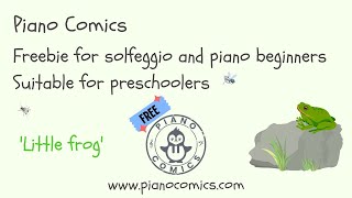 Piano Comics freebie: 'Little frog' practice solfeggio and piano. Suitable for preschoolers as well