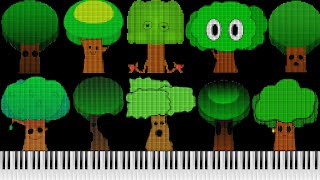 Mr. Tree Evolves! 🌳 Sprunki 40 Stages | Piano Waterfall + MIDI Art Animation #piano #music #sprunki