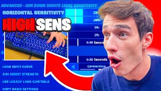 I Found The Best HIGH SENSE Player In FORTNITE... (so fast)