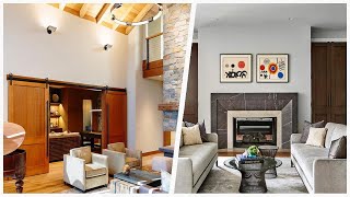 75 Living Space With A Music Area And A Two-sided Fireplace Design Ideas You'll Love 🔴