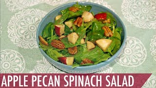 Apple Pecan Spinach Salad with Vinaigrette Dressing - Tasty Delights