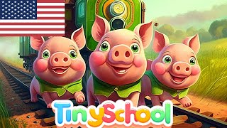 🚂🐷 The Three Little Pigs' Train Adventure | Fun Storytime for Kids | TinySchool TV 📚