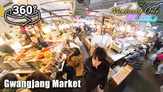 Korea 360 VR ❄️ Let's walk through Gwangjang Market Night | Where is here? | Membership Only