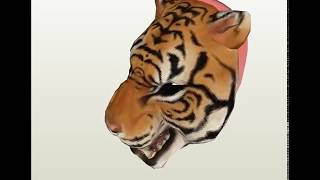 paper Tiger Mask Tony pdo template Pepakura Model