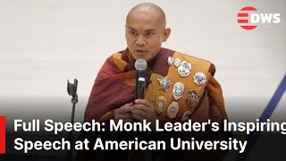 FULL | Mindfulness, Peace, Compassion: Inspiring Speech by Monk Leader at American University | AK1E