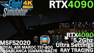 [MSFS RTX 4090] Storms Hit Windy Approach Landing Casablanca (GMMN) 737-800NG[Ultra Settings] 4K