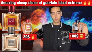 Detailed comparison side by side of guerlain l homme ideal extreme and its 20$ clone fragrance world