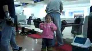 korean girl in bowling alley