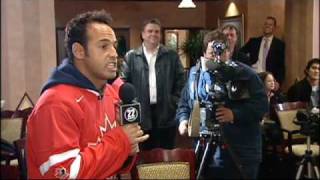 Sidney Crosby with Shaun Majumder