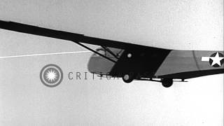 United States CG-4A glider takes off and lands in Brisbane, Australia HD Stock Footage