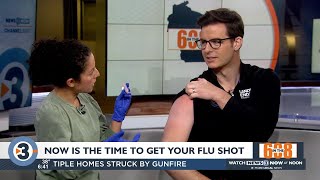 WATCH: In the 608: Chris Stanford gets his flu shot live on News 3 Now This Morning