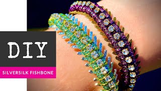 How To Make A SilverSilk Rhinestone Fishbone Chain Bracelet