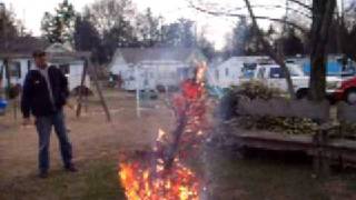christmas tree burning