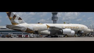 Etihad A380, Turkish 777 and more. Air Canada Pushback, Startup and Climb out of Pearson YYZ