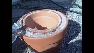 Homemade Pot-in-Pot Refrigerator "Off Grid Fridge" cools air up to 40F (evaporative cooler/chiller)