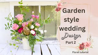 how to make garden-style wedding table centerpiece in a Tin Container