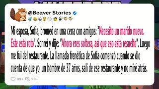 My wife, Sofia, joked at a dinner party with friends: "I need a new husband.