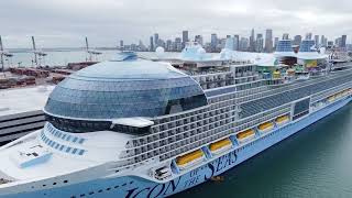 Exclusive Aerial View at Icon of the Seas - The Worlds Biggest Cruise Ship - Miami, Florida [4K]