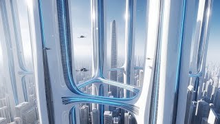A Day in Utopia: How We Really Live in the Year 3000 | White & Blue Futuristic World | 4K AI Film