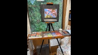 Plein Air Set Up and supplies for pastel painting