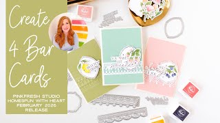 How To Create 4 Bar Cards - Simple Sets Series Featuring Pinkfresh Studio Homespun With Heart