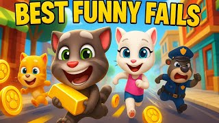 Top 10 Best Funny Fails Talking Tom Gold Run VS Tom Hero Dash VS Tom Gold Run 2
