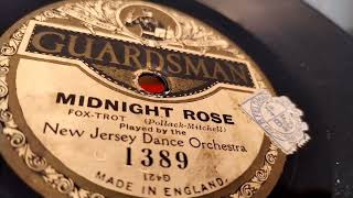Midnight Rose ~ New Jersey Dance Orchestra ~ 1923 Guardsman 78rpm ~ Dual 1215 Turntable