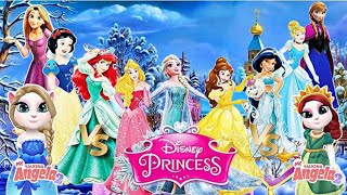 Top 10 Disney Princess | Disney | Princess | VS My Talking Angela 2 ❤️/ New GamePlay | Angela Gaming